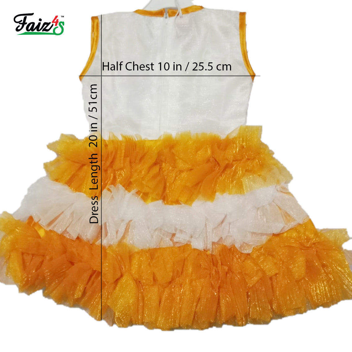 Faiz4s | Modern and Stylish net | Sleeveless Baby Girl Frock |Dress | 2  - 3 Years | F4S1001