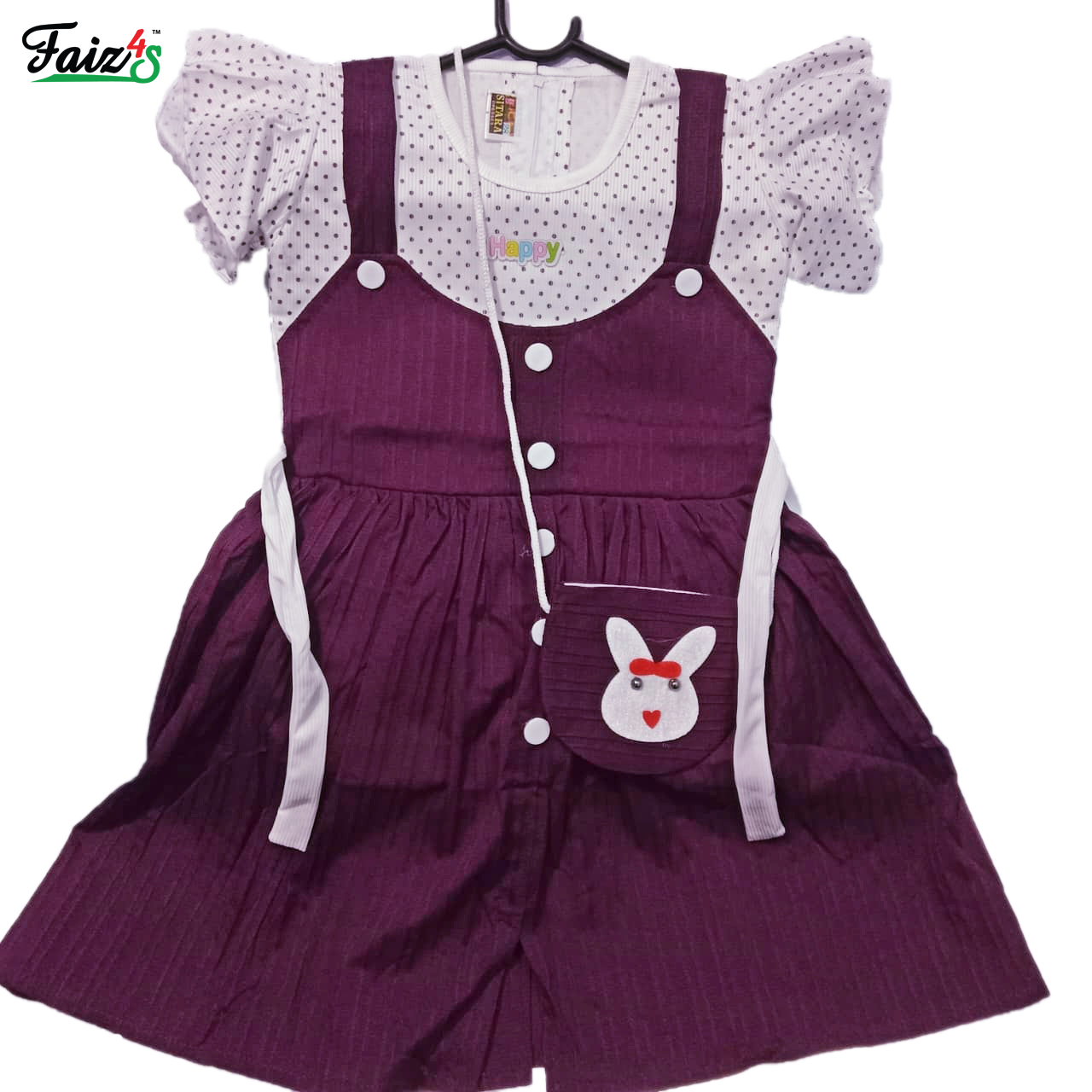 Affordable  Girls Frock With Bag | Short Sleeve | 5-7 Years | F4S1002