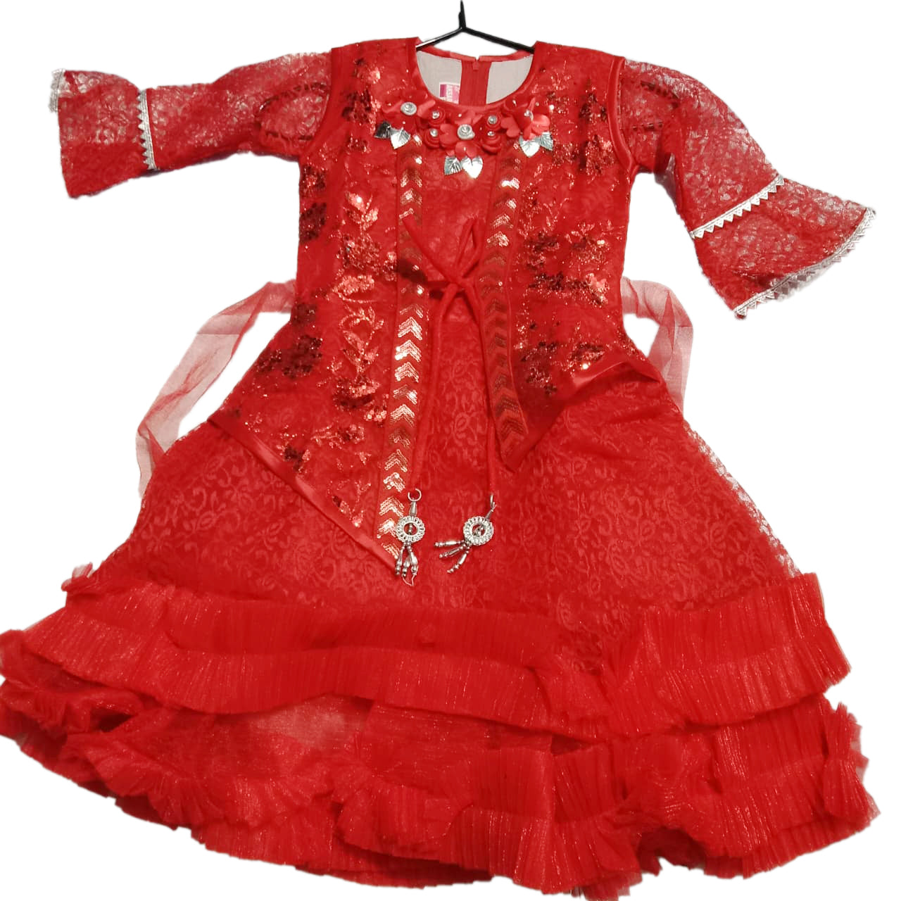 Faiz4s | Modern net Frock For Girl |  Sleeve Dress | 5 - 8 Years | F4S1007
