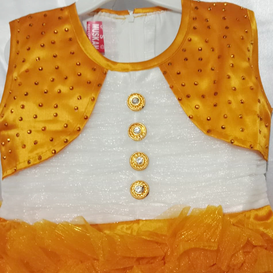 Faiz4s | Modern and Stylish net | Sleeveless Baby Girl Frock |Dress | 2  - 3 Years | F4S1001