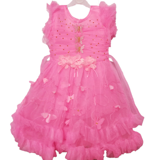 Faiz4s | Modern net Frock For Girl | Sleeveless Dress | 2 -13 Years | F4S1008