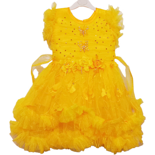 Faiz4s | Modern net Frock For Girl | Sleeveless Dress | 2 -13 Years | F4S1008