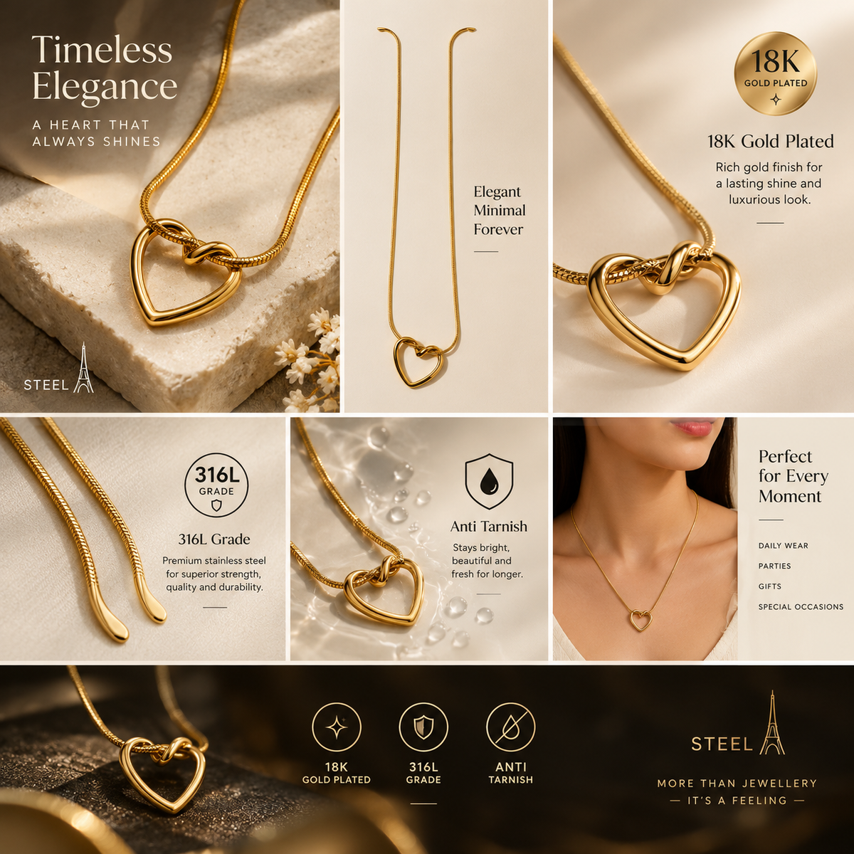 Heart Pendant Necklace | Chain | F4S1034