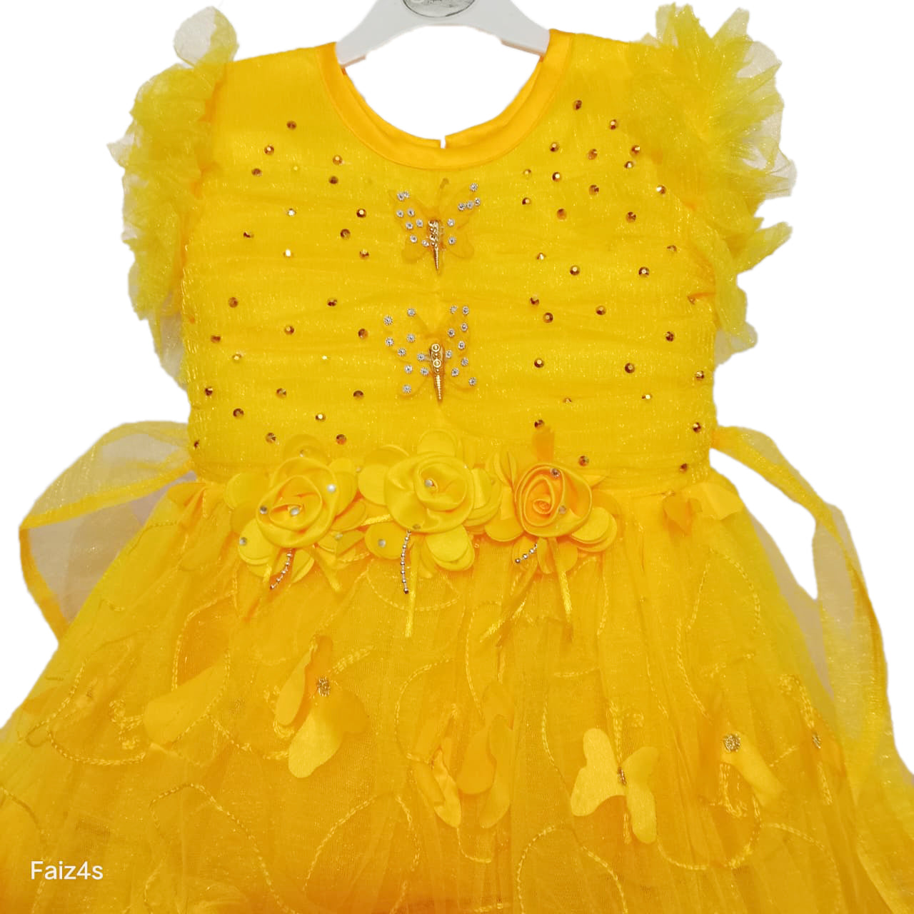 Faiz4s | Modern net Frock For Girl | Sleeveless Dress | 2 -13 Years | F4S1008