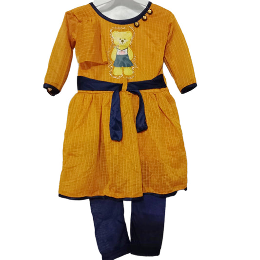 Affordable Girls Frock and Legging Set  |  Three-Quarter Sleeves | 2-3 Years | F4S1009