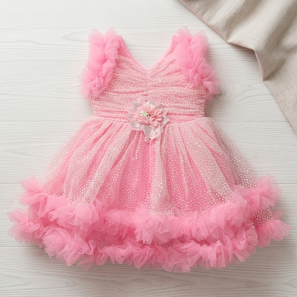 Modern and Stylish net | Baby Girl Frock |Dress | 12 - 18 months | F4S1011