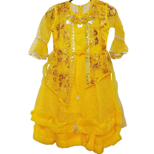 Faiz4s | Modern net Frock For Girl |  Sleeve Dress | 5 - 8 Years | F4S1007