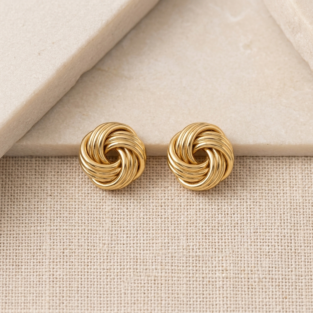 Stud Earrings F4S1028 |18K Gold plated | 316L Grade | anti tarnish