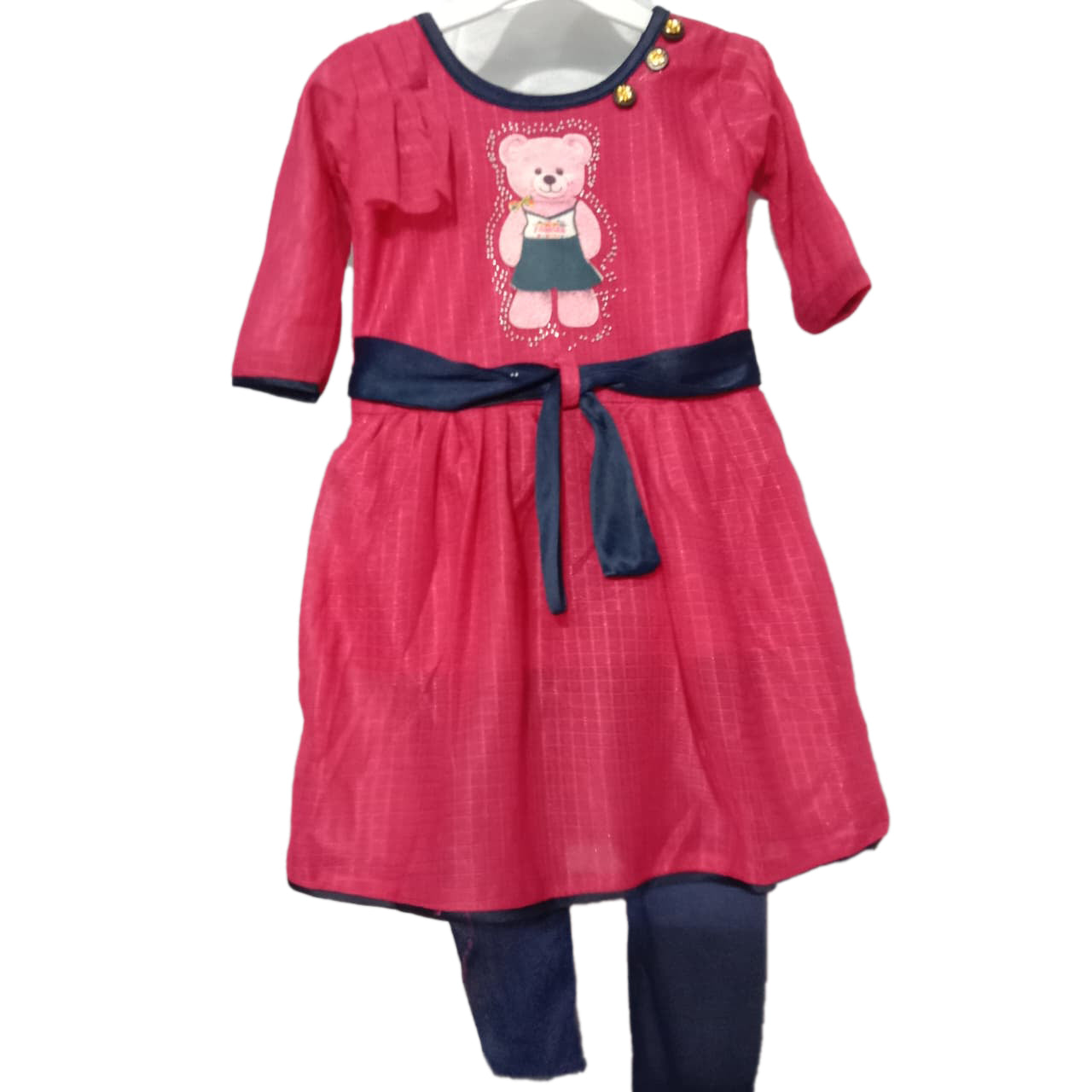 Affordable Girls Frock and Legging Set  |  Three-Quarter Sleeves | 2-3 Years | F4S1009