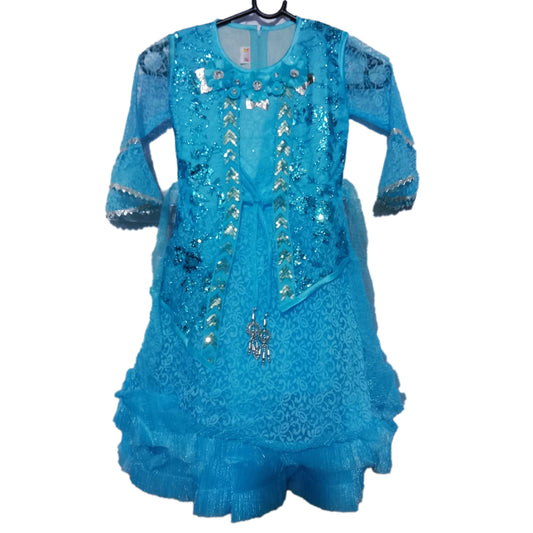 Faiz4s | Modern net Frock For Girl |  Sleeve Dress | 5 - 8 Years | F4S1007