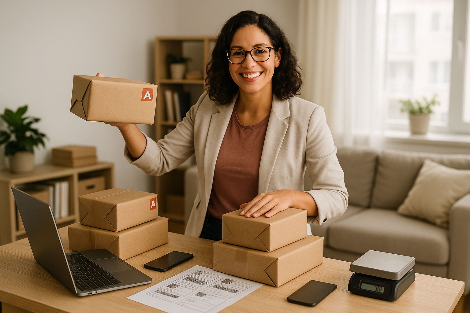 make a photo for house wife can do courier business