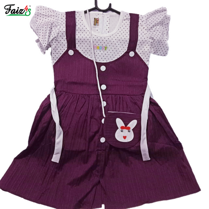 Affordable  Girls Frock With Bag | Short Sleeve | 5-7 Years | F4S1002