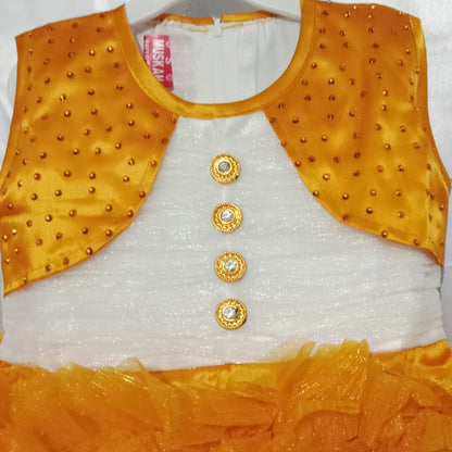 Faiz4s | Modern and Stylish net | Sleeveless Baby Girl Frock |Dress | 2  - 3 Years | F4S1001