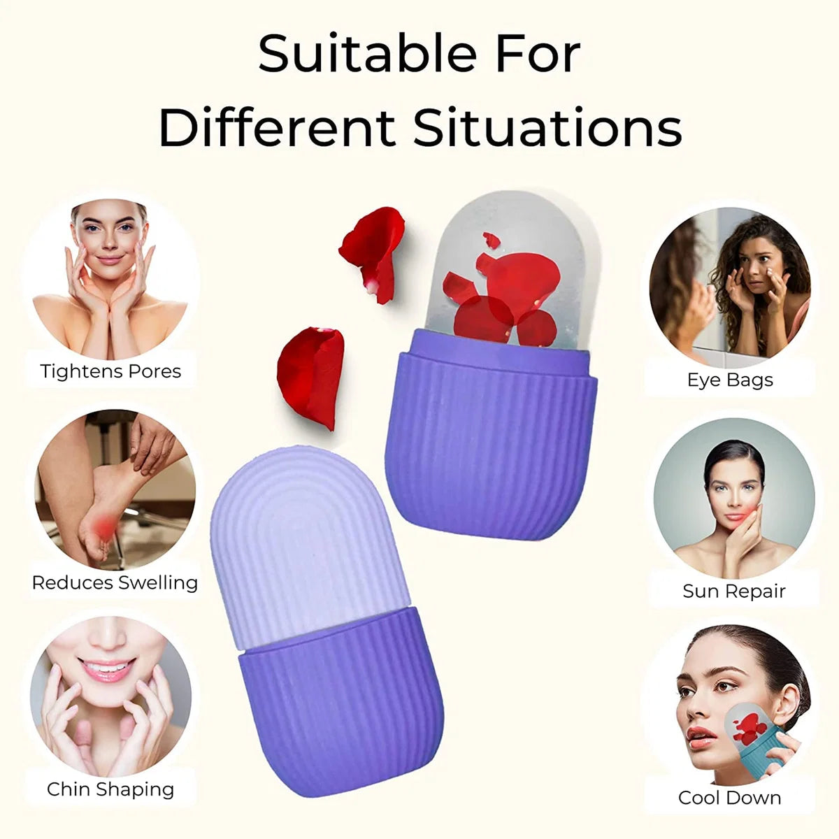 Beauty Ice Roller For Face | Eye Reusable | 3 pc