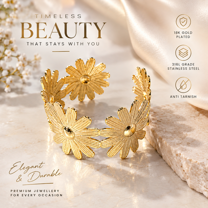 Stainless steel cuff Bangle |18K Gold plated | 316L Grade | anti tarnish | F4S1031