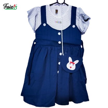 Affordable  Girls Frock With Bag | Short Sleeve | 5-7 Years | F4S1002