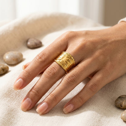 Stainless steel Adjustable Star Ring | F4S1038