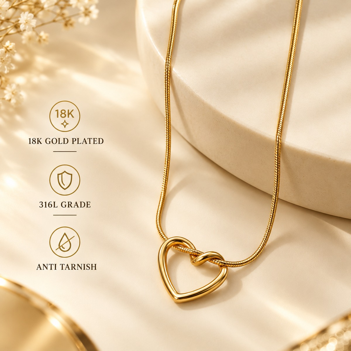 Heart Pendant Necklace | Chain | F4S1034