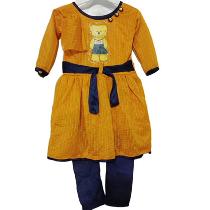 Affordable Girls Frock and Legging Set  |  Three-Quarter Sleeves | 2-3 Years | F4S1009