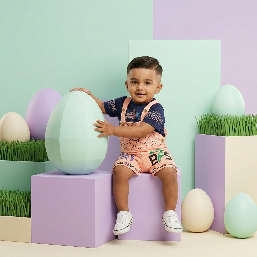 Faiz4s| Baba Suit with LED Light |  baby boy and baby girl dungaree | 1 - 2 Years | F4S1005