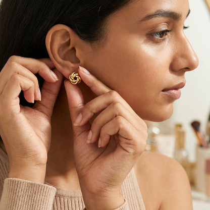 Stud Earrings F4S1028 |18K Gold plated | 316L Grade | anti tarnish