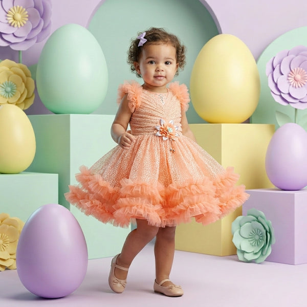 Modern and Stylish net | Baby Girl Frock |Dress | 12 - 18 months | F4S1011