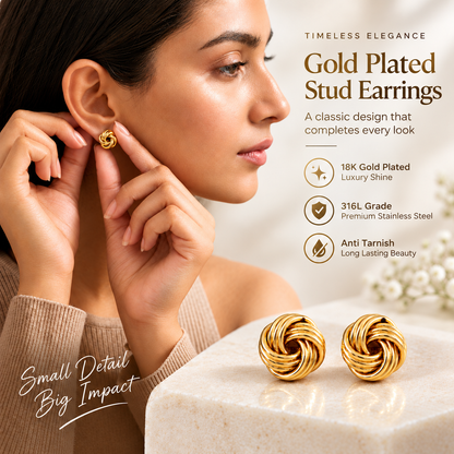 Stud Earrings F4S1028 |18K Gold plated | 316L Grade | anti tarnish
