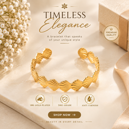 Stainless steel cuff Bangle |18K Gold plated | 316L Grade | anti tarnish | F4S1027