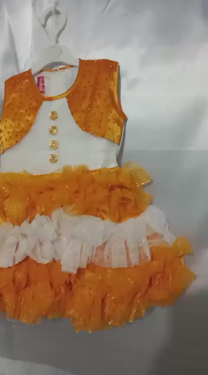 Faiz4s | Modern and Stylish net | Sleeveless Baby Girl Frock |Dress | 2  - 3 Years | F4S1001
