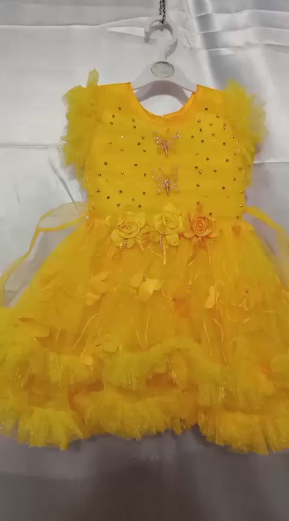Faiz4s | Modern net Frock For Girl | Sleeveless Dress | 2 -13 Years | F4S1008